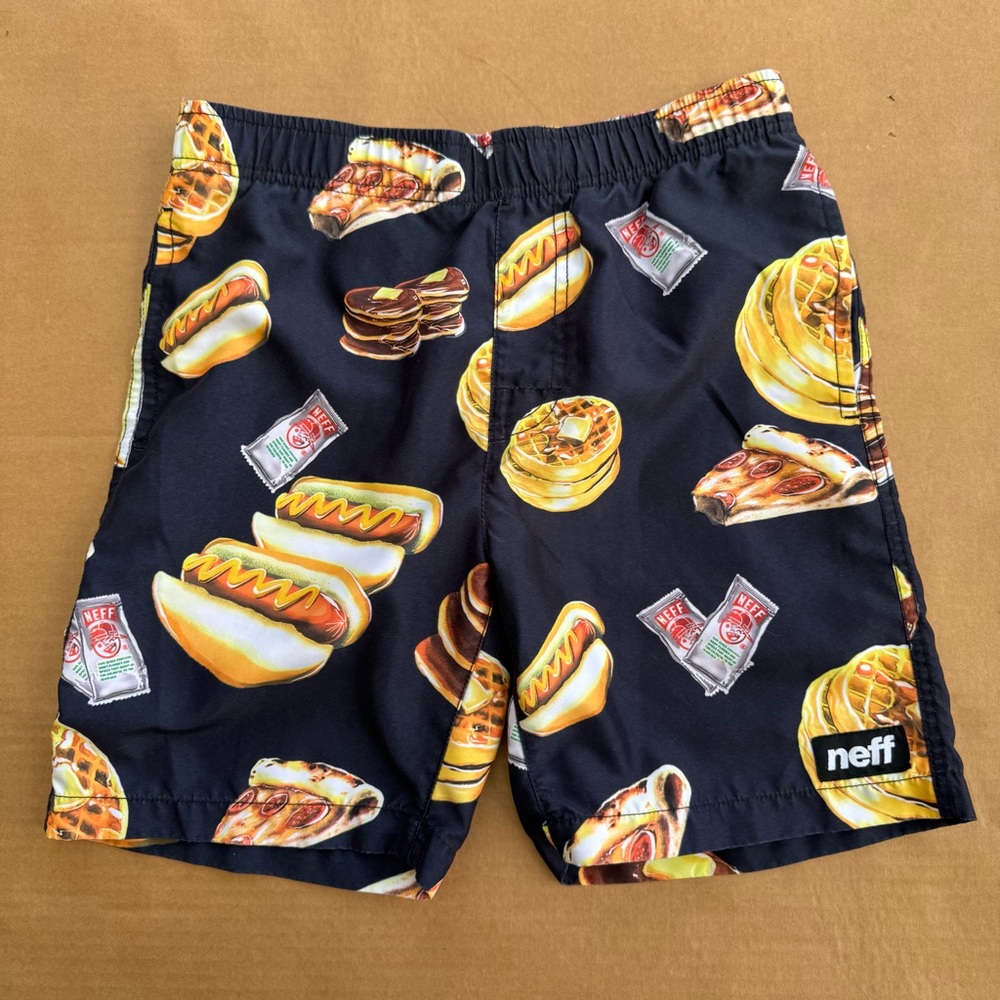 Neff Boys Size Large Gluten Free Hot Tub Boardshorts Swim Shorts Black Youths